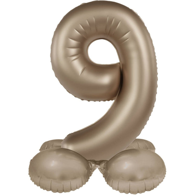 9 Jaar Cijfer Ballon Goud 41cm van Folat koop je bij Partywinkel