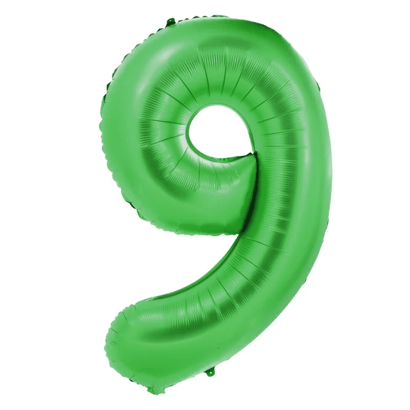 9 Jaar Cijfer Ballon Groen 1m van VDV Benefit koop je bij Partywinkel