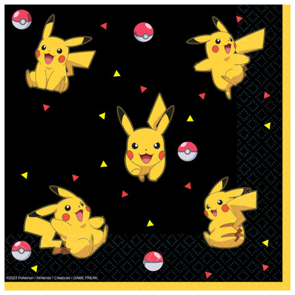 Pokemon Servetter Svart Gul 33cm 16st