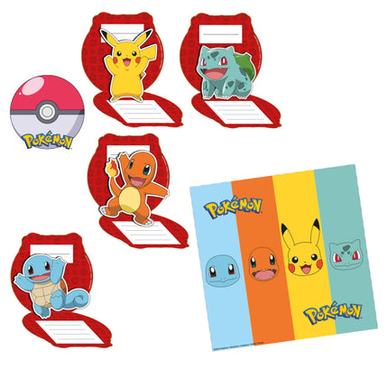 Pokemon Inbjudningar Inklusive Kuvert 11,5cm 8st