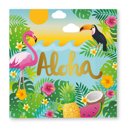 Hawaii-servetter Aloha 33 cm, 20 st