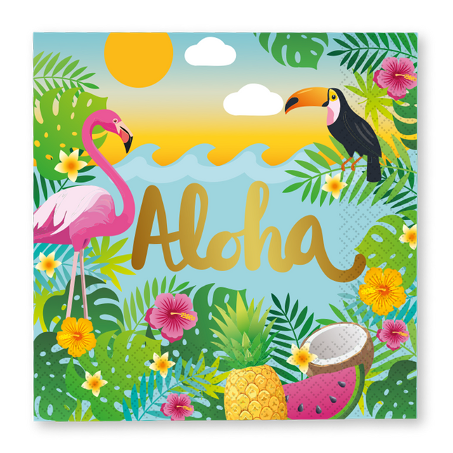 Hawaii-servetter Aloha 33 cm, 20 st