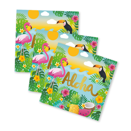 Hawaii-servetter Aloha 33 cm, 20 st
