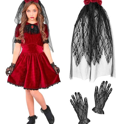 Halloween-kostym för barn: gotisk vampyrbrud