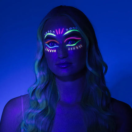UV-neon-sminkkit (vattenbaserat smink, applikator)