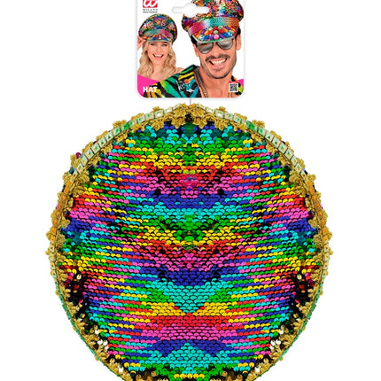 Regnbågsmössa paljetter