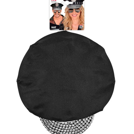 Polismössa Svart Stras Stones