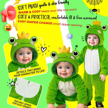 Grod-onesie, grön, barn