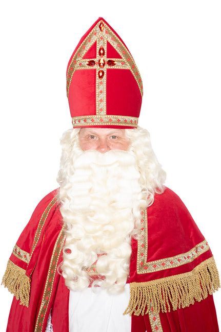 Sinterklaasdräkt Komplett sammet 4 delar