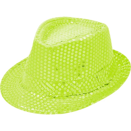 Neongrön hatt med glitter