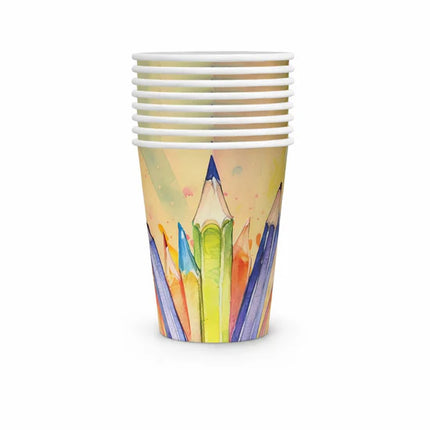 Back To School-muggar av papper, 250 ml, 8 st