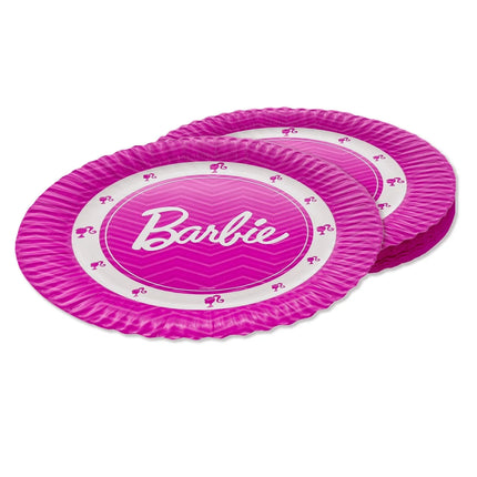 Barbie-tallrikar, rosa, 23 cm, 8 st