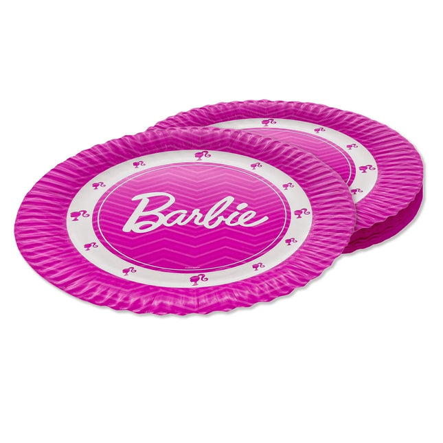 Barbie-tallrikar, rosa, 23 cm, 8 st