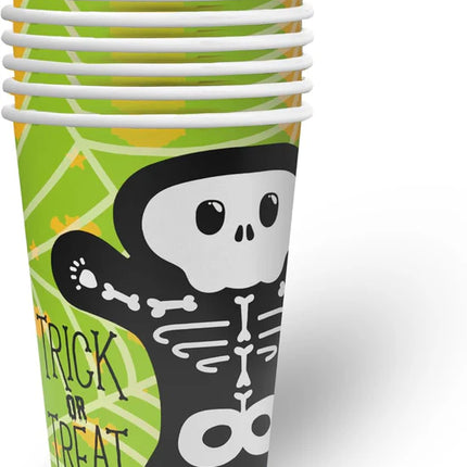 Halloween-muggar, gröna, ”Trick or Treat”, 250 ml, 8 st
