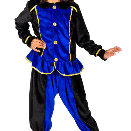 Piet-dräkt för barn, blå/svart