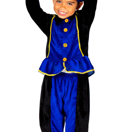Piet-dräkt för barn, blå/svart