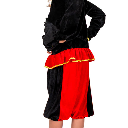 Piet-dräkt för barn, röd/svart