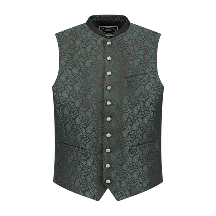 Oktoberfest Vest Green Trachtenweste Jaquard