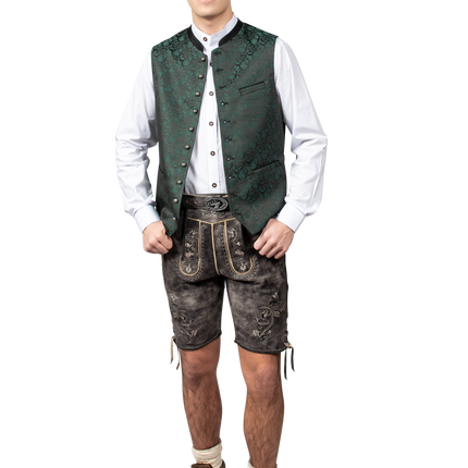 Oktoberfest Vest Green Trachtenweste Jaquard