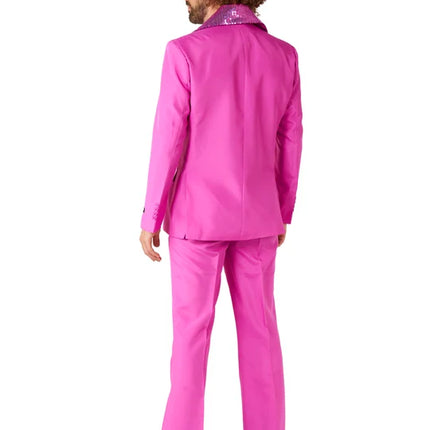 Diskodräkt för herrar, rosa, 2-delad