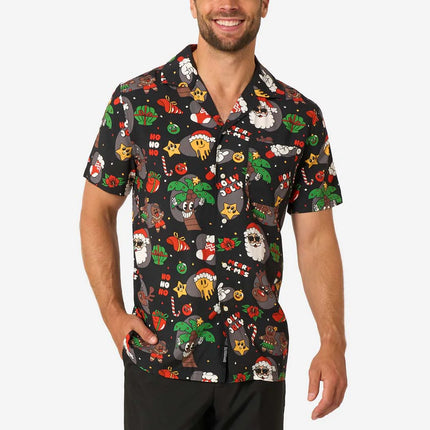 Kerst Hawaiian Blouse Merry Jinglejoy Heren