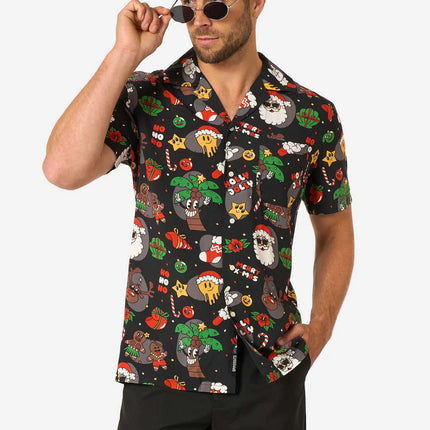 Kerst Hawaiian Blouse Merry Jinglejoy Heren