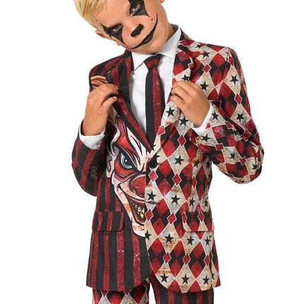 Skräckclown-kostym för pojkar, 3-delad