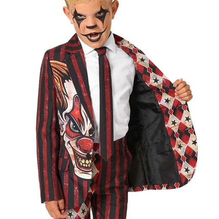 Skräckclown-kostym för pojkar, 3-delad