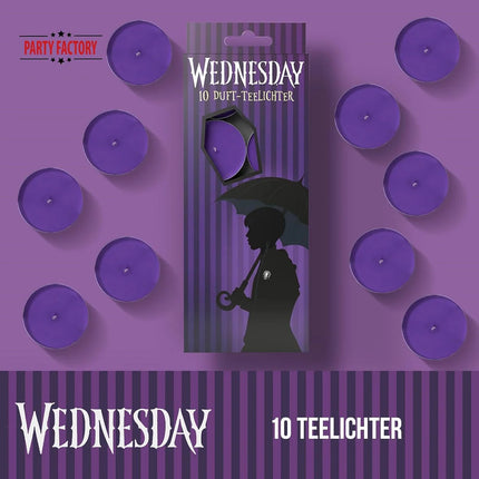 Wednesday-ljus, lila, 10 st