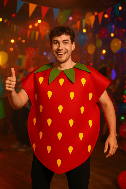 Aardbei Kostuum Rood van Partychimp koop je bij Partywinkel