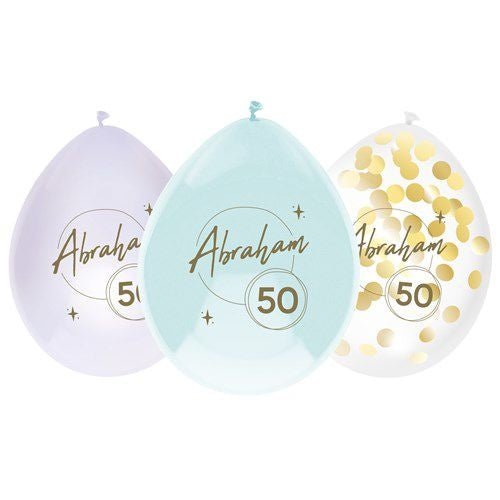 Abraham Ballonnen Gekleurd 30cm 6st van Haza Witbaard koop je bij Partywinkel