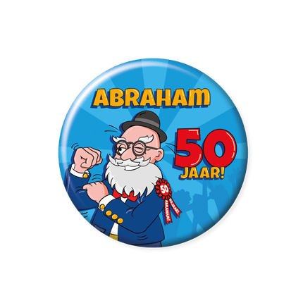 Abraham Button 50 Jaar 5,5cm van Paper Dreams koop je bij Partywinkel
