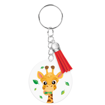 Nyckelring i akryl med giraffmotiv