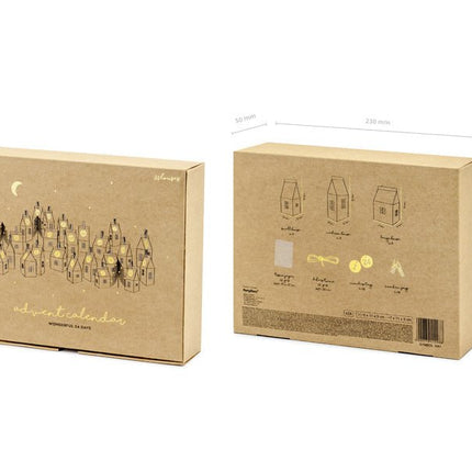 Adventkalender Huisjes van Partydeco koop je bij Partywinkel