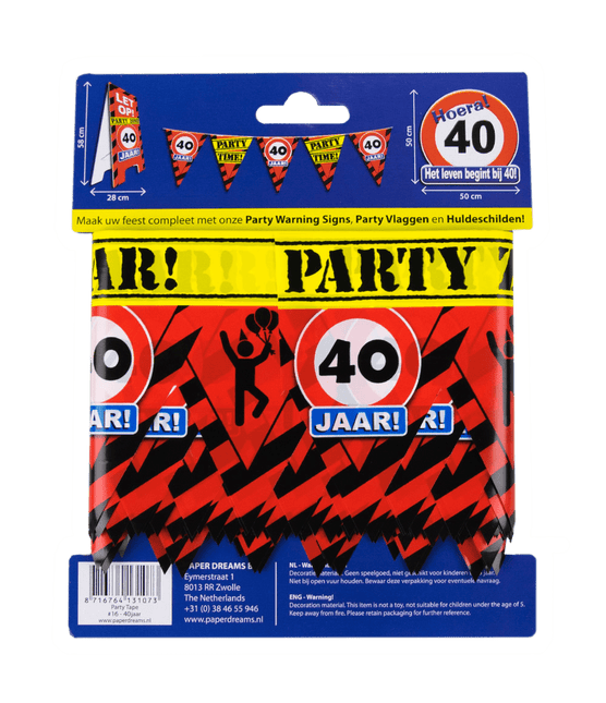 Afzetlint 40 Jaar 12m van Paper Dreams koop je bij Partywinkel