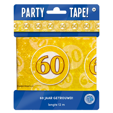 Afzetlint 60 Jaar Getrouwd 12m van Paper Dreams koop je bij Partywinkel