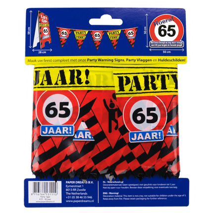 Afzetlint 65 Jaar 12m van Paper Dreams koop je bij Partywinkel