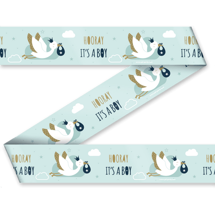 Afzetlint Hooray It'S A Boy 1,2m van Paper Dreams koop je bij Partywinkel