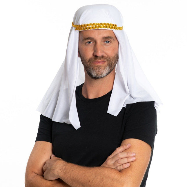 Arabier Hoed Wit van Partychimp koop je bij Partywinkel