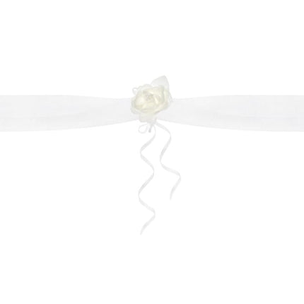 Autodecoratie Witte Bloem 1,8m 2st van Partydeco koop je bij Partywinkel