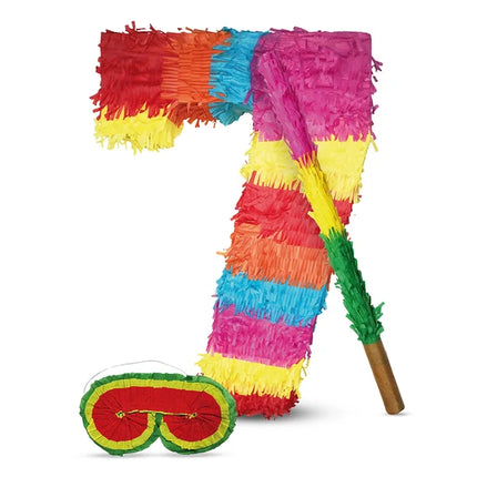 Siffra 7 Piñata-set, 3 delar, 45 cm