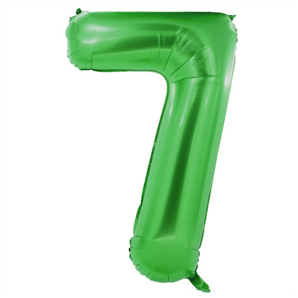 7 år, sifferballong, grön, 1 m