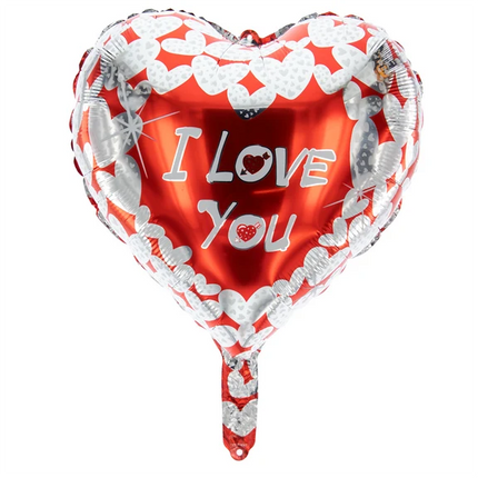 ”I Love You”-heliumballong, hjärtformad, tom, 45 cm