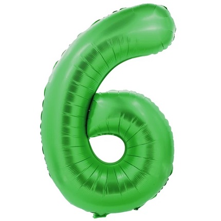 6 år, sifferballong, grön, 1 m