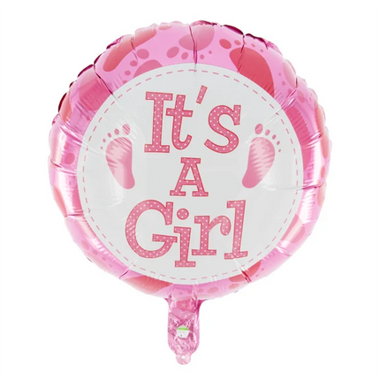 ”It’s a Girl”-heliumballong, rosa, tom, 45 cm