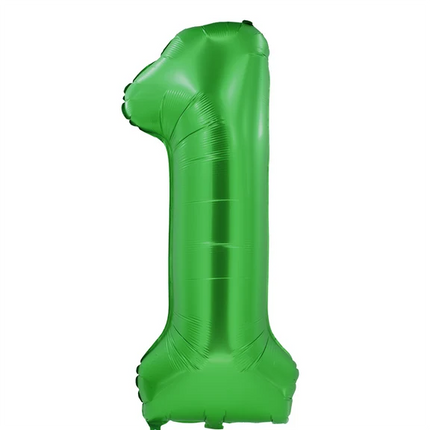 1 år-siffra, grön ballong, 1 m