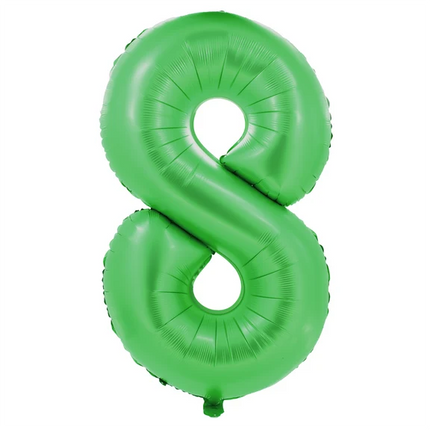 8 år, sifferballong, grön, 1 m