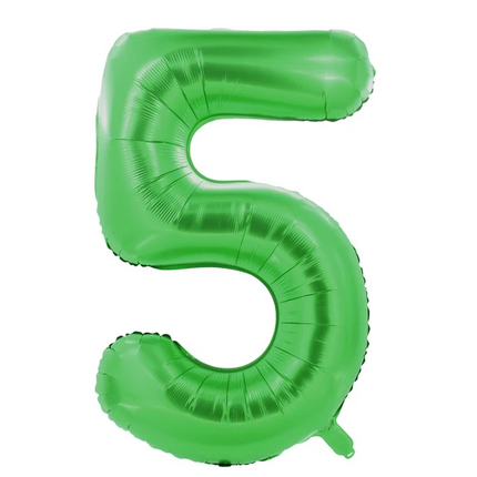 5-års sifferballong, grön, 1 m