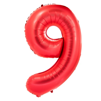 9 år sifferballong röd 1 m