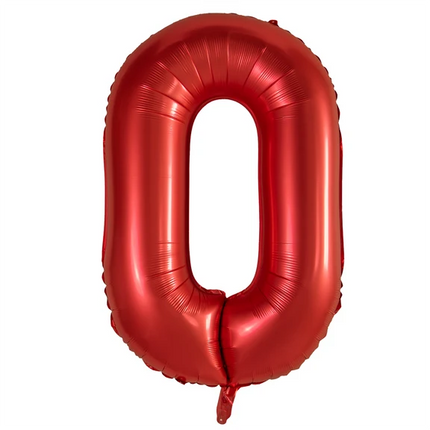 0-siffrig ballong, röd, 1 m